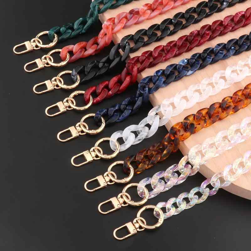 チェーン アクリル製 ハンドメイド マルチカラー 軽量 ショートタイプ バッグ用ストラップ 手提げ鞄 ショルダーバッグ マスクホルダー メガネコード 眼鏡用 男女兼用 おしゃれ カジュアル ファッション小物