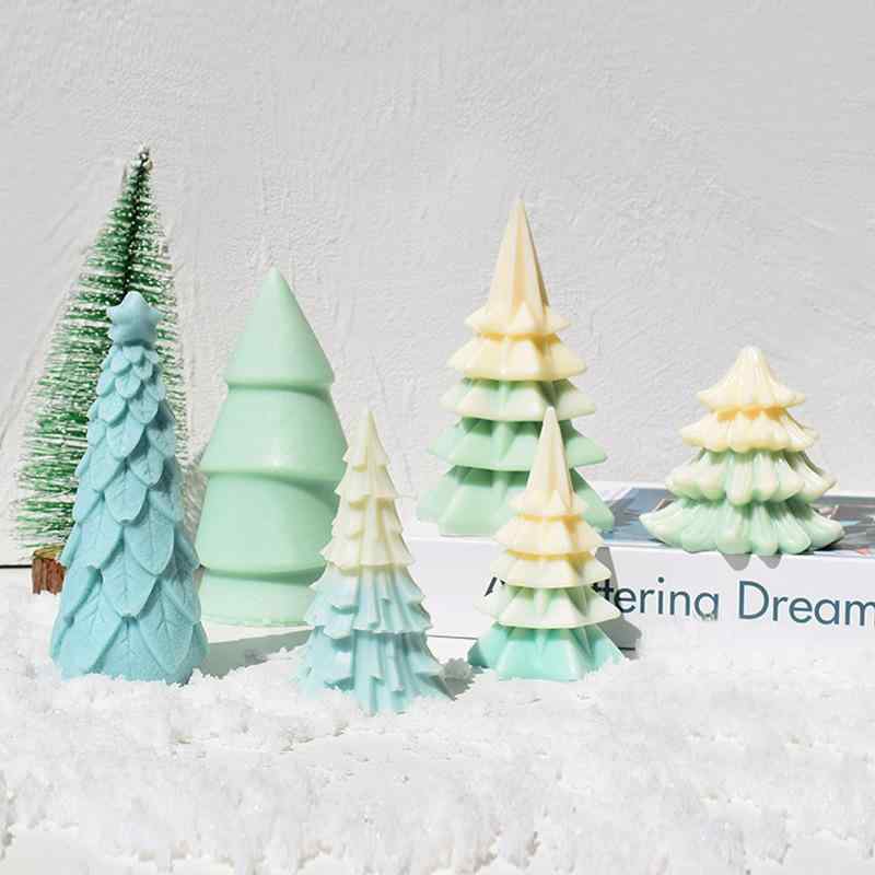 シリコンモールド クリスマスツリー 松の木 アロマキャンドル 石膏 置物 オーナメント 作成 ハンドメイド DIY クラフト シンプル モダン