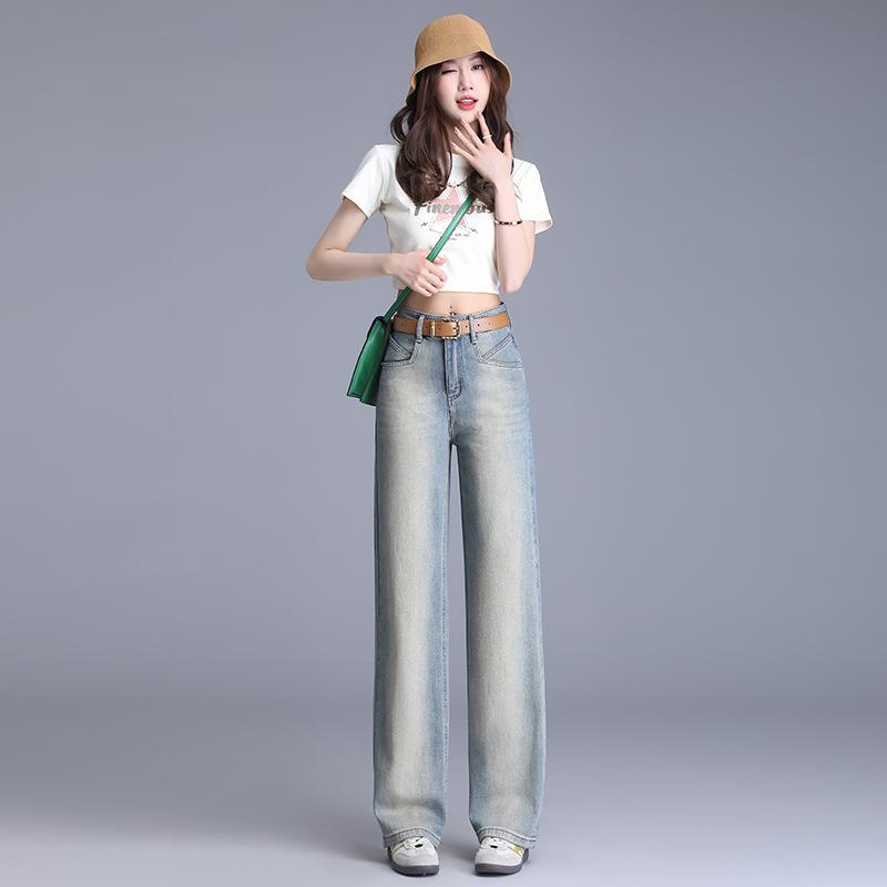 デニムパンツ レディース 脚長効果 着痩せ効果 ハイウエスト スキニー ストレッチ 高級感 着回し万能 カジュアル 上品 かわいい 秋冬 ロング丈 綿混素材 ヴィンテージブルー
