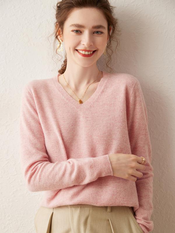 編み物 レディース Vのど首 カシミール 長袖 ゆったり プルオーバー もの柔らか 好いたらしい 肌ざわり好いたらしい あたたかい 肌付き トップス 着回し威風堂々たる 細押し出し 着痩せ 通い 事務所 秋冬 防寒 多色取りひろげる その他-日用品雑貨・文房具・手芸