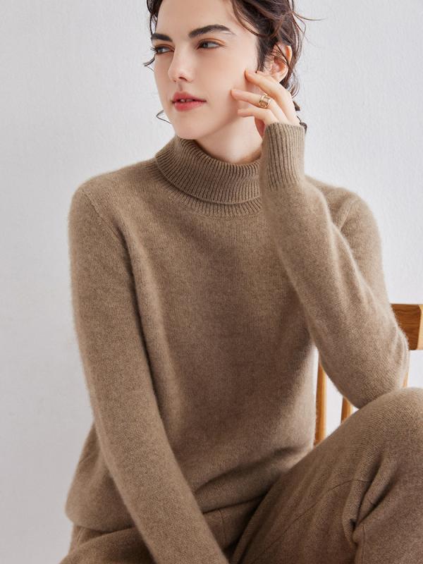 ニットセーター レディース 秋冬 カシミヤ ハイネック 無地 ゆったり プルオーバー 厚手 長袖 リブ編み 通勤 オフィス カジュアル 上品 エレガント 重ね着 レギュラー丈