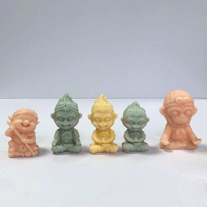 シリコンモールド 西遊記 孫悟空 悟空像 レジンクラフト 石膏アート アロマストーン キャンドル 手作り DIY 置物 フィギュア キャラクター型 変形 抜き型 ハンドメイド