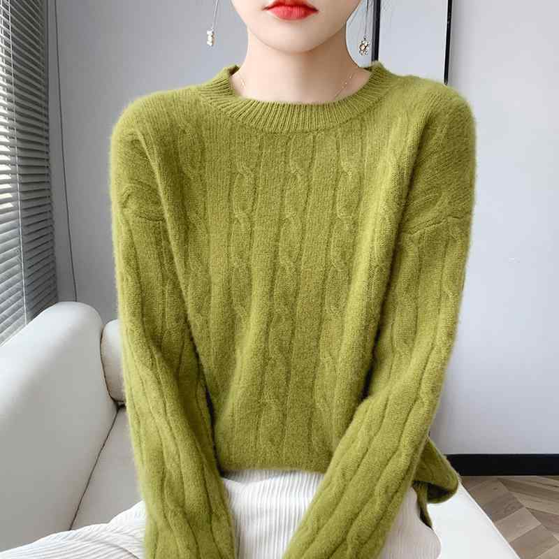 ニット セーター レディース 秋冬 厚手 あったか クルーネック 丸首 ゆったり リラックス オーバーサイズ カシミヤ ウール プルオーバー もちもち 柔らか 肌触り 上質 長袖 体型カバー カジュアル｜セキュアデポ
