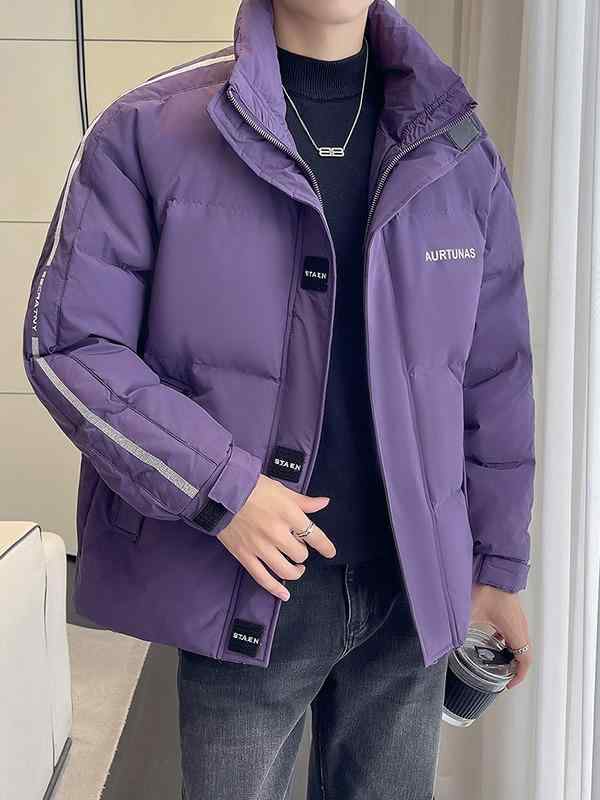 ダウンジャケット メンズ 厚手 防寒 保温 ホワイトダックダウン80% 立襟 ジップアップ パフジャケット アメリカンカジュアルスタイル 冬アウター レギュラーフィット ブラック カーキ
