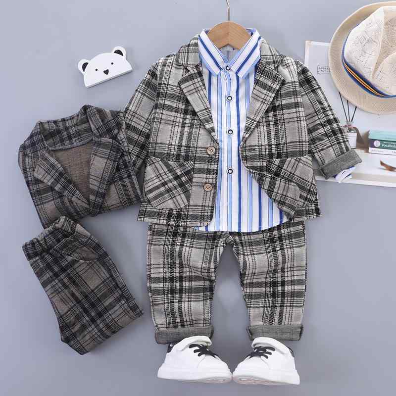 キッズ 男の子 韓国子供服 スリーピース フォーマル スーツ セットアップ 厚手 チェック テーラードジャケット ストライプ 長袖シャツ 綿素材 春秋冬 入園式 入学式 発表会 結婚式 七五三
