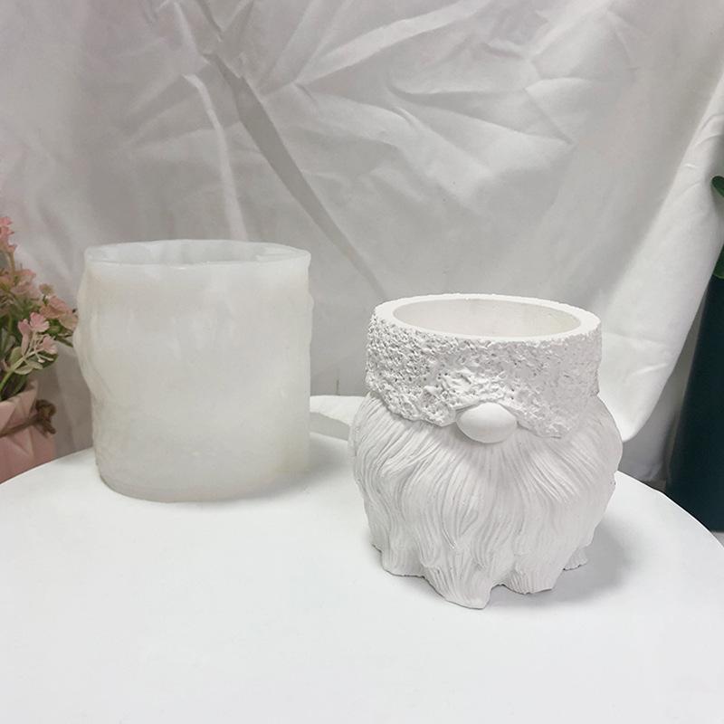 シリコンモールド 顔なしサンタクロース クリスマス プランター 多肉植物 植木鉢 石膏 セメント レジン DIY ハンドメイド クラフト 観葉植物 盆栽装飾 ミニチュア景観 アロマ 置き物 雑貨