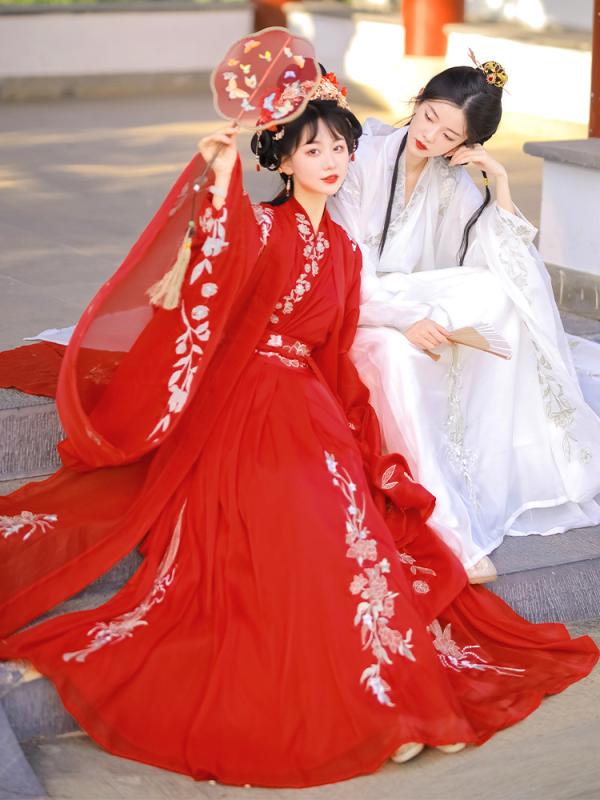 漢服 レディース 魏晋風 古風衣装 仙女風 優雅 軽やか 交領 大袖 刺・墸 シルク スパンデックス 結婚式 婚礼衣装 カップル セット｜セキュアデポ