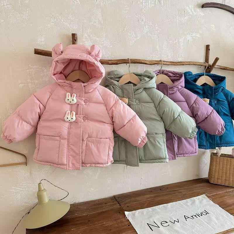 中綿コート キッズ ベビー 男の子 女の子 男女兼用 厚手 防寒 あったか フード付き ジップアップ 冬 アウター かわいい 韓国ファッション 子供服 ポリエステル ソフトな肌触り