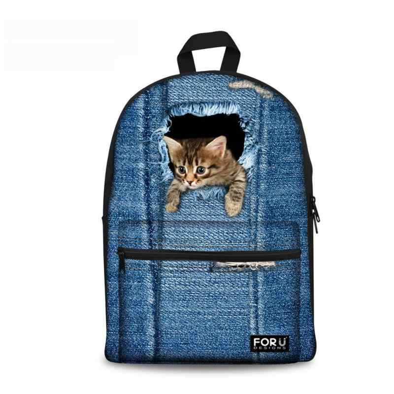 リュックサック 男女兼用 バックパック 大容量 帆布 キャンバス ダメージデニム 小動物柄 PC収納 A4対応 多機能ポケット クッションショルダーベルト ソフトハンドル ファスナー開閉 縦型 通勤 通学 デイリーユース カジュアル 春夏