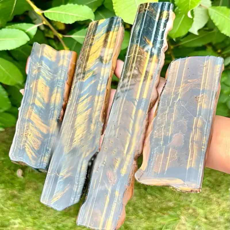 天然石置物 黄色 タイガーアイ 水晶 原石 随形 スライス インテリアオブジェ 部屋飾り リビング 玄関 風水アイテム モダンデザイン