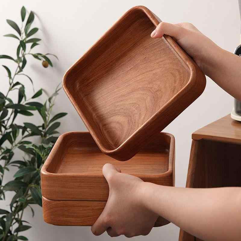 納めるお盆 花梨木製 スタッキング能力のある 和風 シンプルモダン 身寄り用 リビング 御客さん用 御菓子 木ノ実 素っ気ないフルーツ 赤ちょうちん 四角四面 マルチボックス席 盛り付け皿