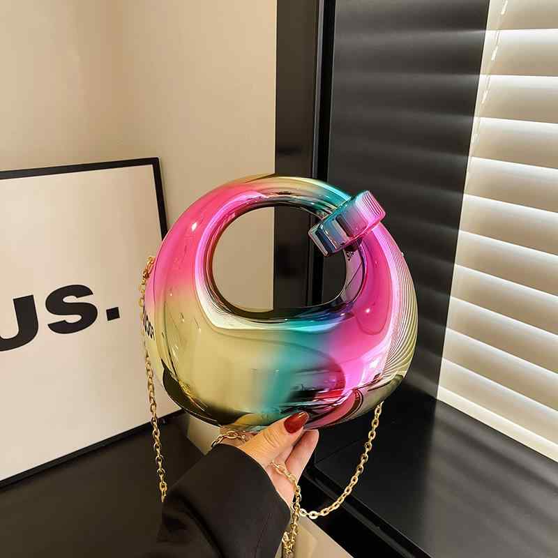 バッグ レディース アクリル ボックスバッグ 欧米風 レトロ キャンディカラー 光沢 チェーン 斜め掛け 硬め ロック式 ミニ イブニング パーティー 結婚式 二次会 普段使い カジュアル