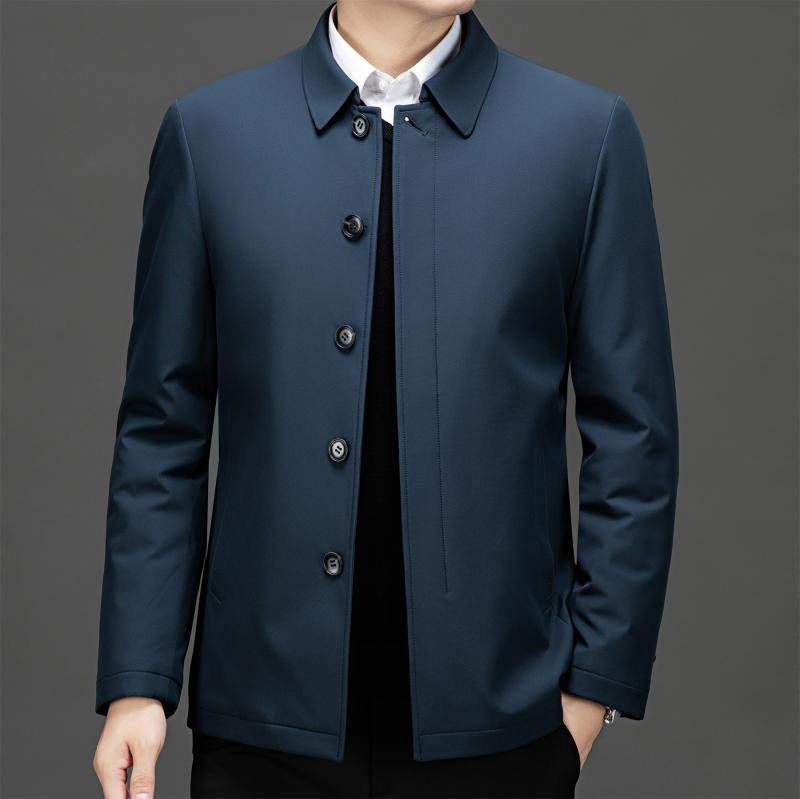 中綿ジャケット メンズ 中高齢 紳士服 ビジネス 通勤 カジュアル 保温 防寒 厚手 フードなし アウター シワになりにくい イージーケア 秋冬 ポリエステル