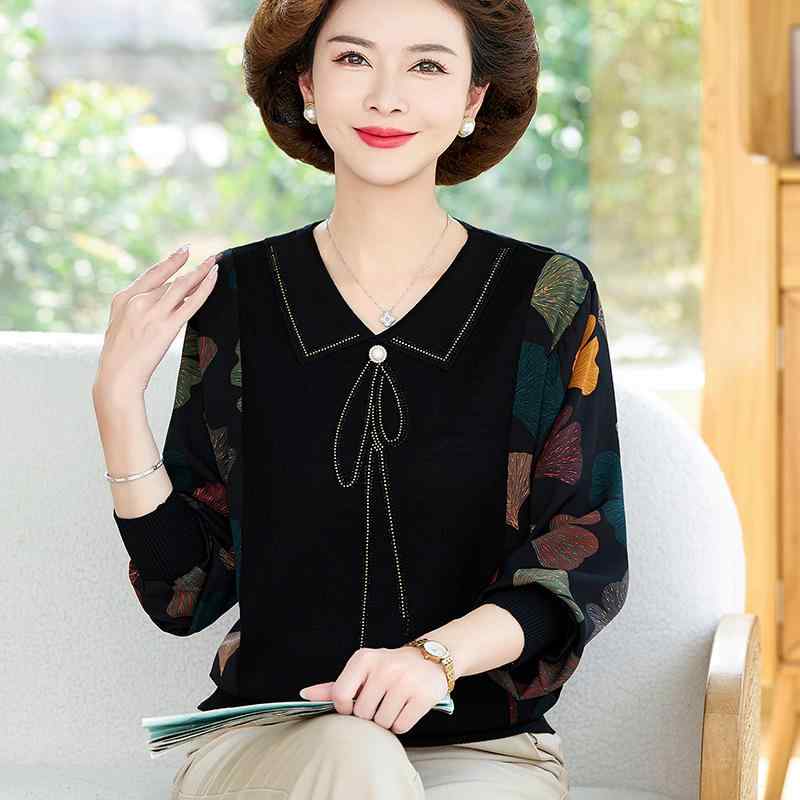 Tシャツ レディース ミセス 中高年 薄手 襟付き 切り替えデザイン カジュアル ニット 上品 春夏 ポリエステル キュプラ混紡 快適な着心地 おしゃれ デイリーユース