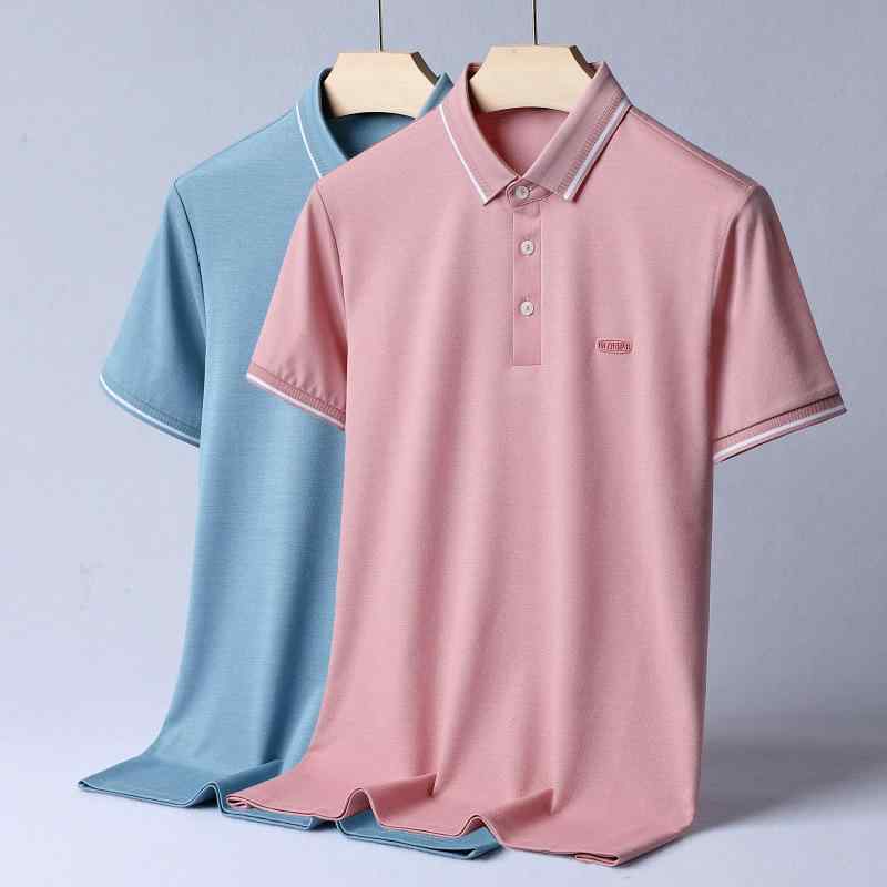 Tシャツ メンズ 接触冷感 吸汗速乾 UVカット 通気性 防シワ 抗菌 耐摩耗 形態安定 薄手 シームレス 高級感 綿混 半袖 ポロ襟 無地 ストレートシルエット カジュアル ビジネス 紳士