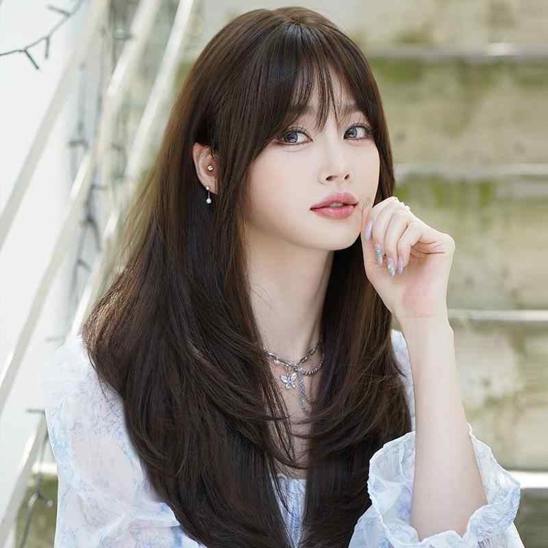 ウィッグ レディース フルウィッグ ロング ミディアムロング ストレート レイヤーカット ふんわり 自然 通気性 快適 耐熱ファイバー ナチュラルブラウン ぱっつん 斜めバング 42,981円