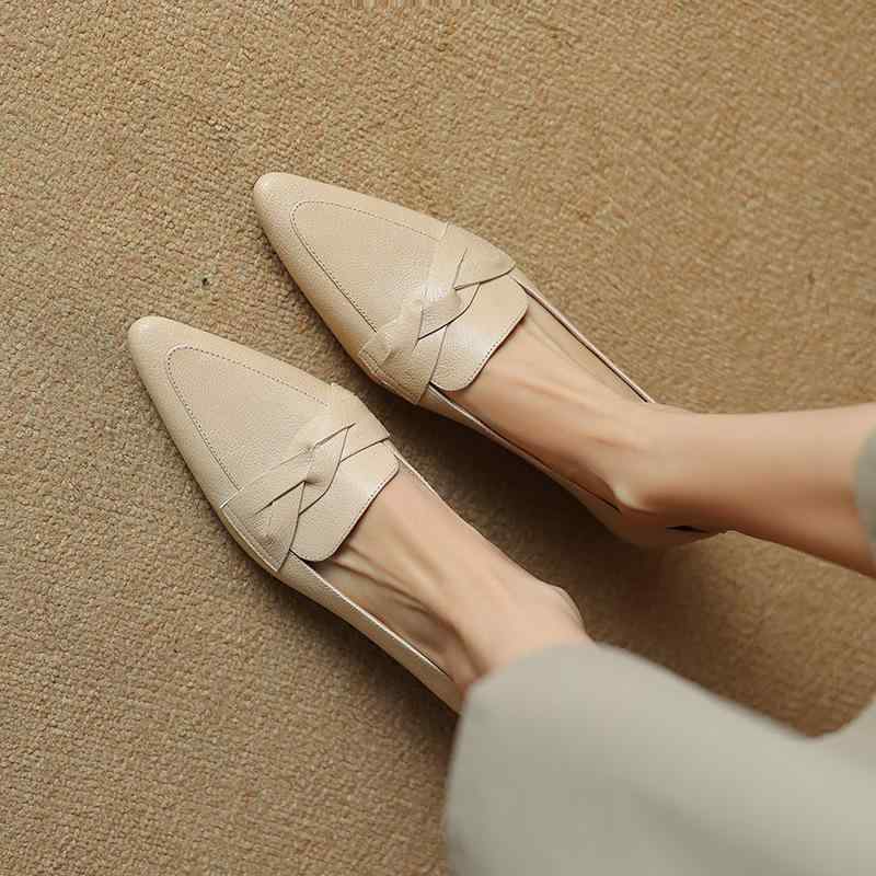 パンプス レディース 女性用 春夏 ポインテッドトゥ 太ヒール チャンキーヒール ミドルヒール 深めカット 深履き 羊革 シープスキン レザー 普段使い オフィス カジュアル 韓国風 ゴム底|セキュアデポ