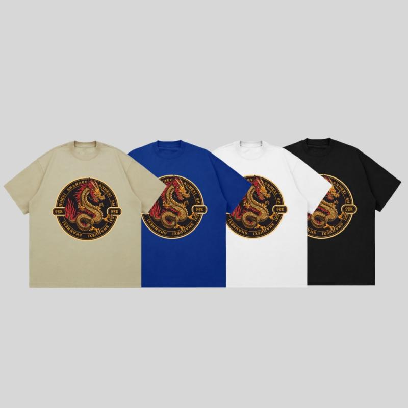 Tシャツ メンズ ヘビーウェイト 透けない 吸湿速乾 防シワ 抗菌防臭 丸首 半袖 ビッグシルエット 綿素材 アメカジ ストリート デザインプリント 着回し 春夏秋 カジュアル