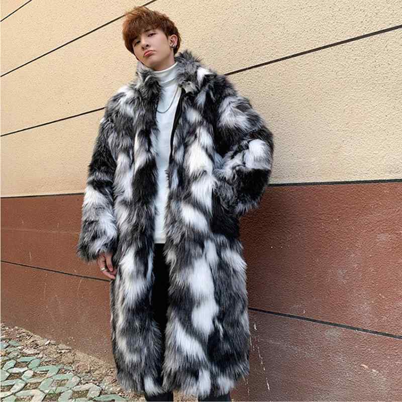 フェイクファーコート メンズ 秋冬 保温性抜群 肉厚 ゆったり ルーズシルエット ストリート系 カジュアル ファッション ロング丈 ジップアップ スタンドカラー サイドポケット 防寒 アウター 8,462円