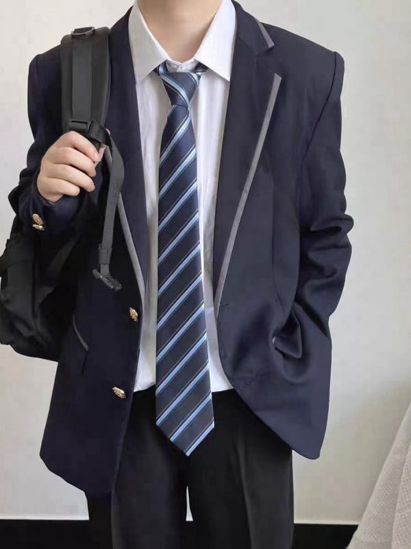 制服 メンズ 学生用 濃紺 ネイビー シングル2つボタン スーツ セットアップ ブリティッシュスタイル ポリエステル素材 オールシーズン対応 スクールユニフォーム 無地 フォーマル カジュアル
