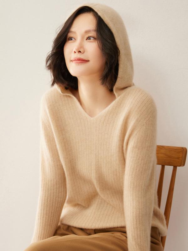編み物 レディース 秋冬 ティーシャツ カシミール混 ボンネット付き添い人 ゆったり 濫りがわしい 長袖 成年者心地よい 雅びやか 愛くるしげ お部屋着 ワンマイルウェア スウェーター 中朦々たる