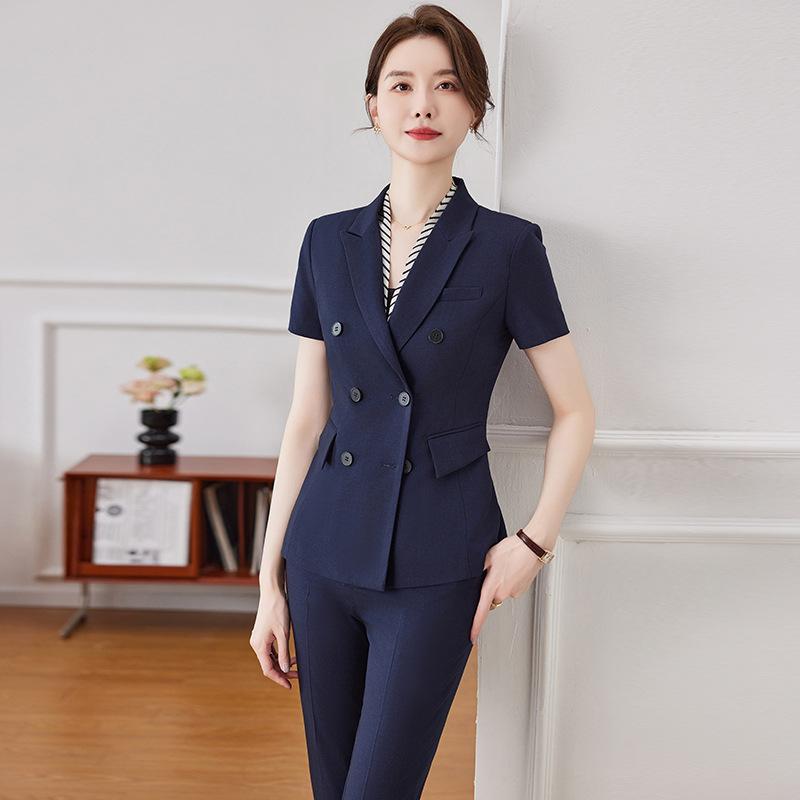 制服 レディース 半袖 スーツ ジャケット セットアップ 事務服 オフィスウェア ビジネス 通勤 受付 ホテル 客室乗務員 ロビーマネージャー 企業 ユニフォーム 春夏