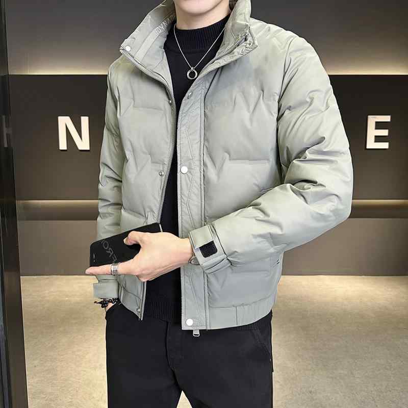 落ちこむ上衣 メンズ 防寒 保温 洗い濯ぎ機洗いもの能力のある 照明ランプ色合い 遊撃手丈 ホワイトダックダウン 心電図柄 アウター 心地よい 冬物 ポリエステル原料品 黒いこと カーキ 緑であること