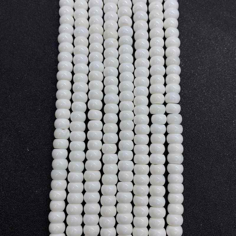 アクセサリーパーツ DIY 手作り ハンドメイド 天然 淡水貝殻 ホワイト 研磨 丸平形 そろばん珠 貫通穴 バラビーズ 5x8mm 素材 材料 高級感