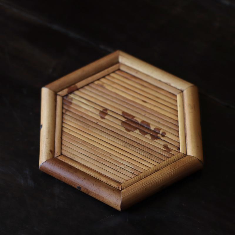 竹製 ハンドメイド 茶托 コースター 中華風 和モダン 茶器 茶道用品 カップ敷き グラス敷き おしゃれ 来客用 おうちカフェ ティータイム 食卓雑貨