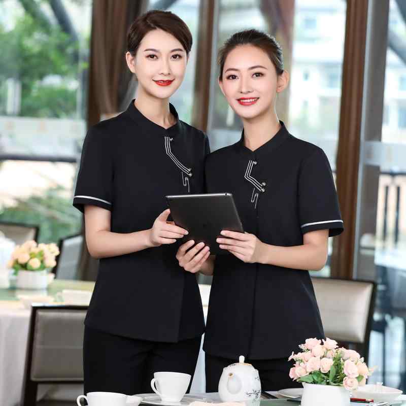 シャツ 男女兼用 吸汗速乾 半袖 夏用 店員 業務用 飲食店 ホテル レストラン カフェ 制服 ユニフォーム 作業着 綿ポリ混