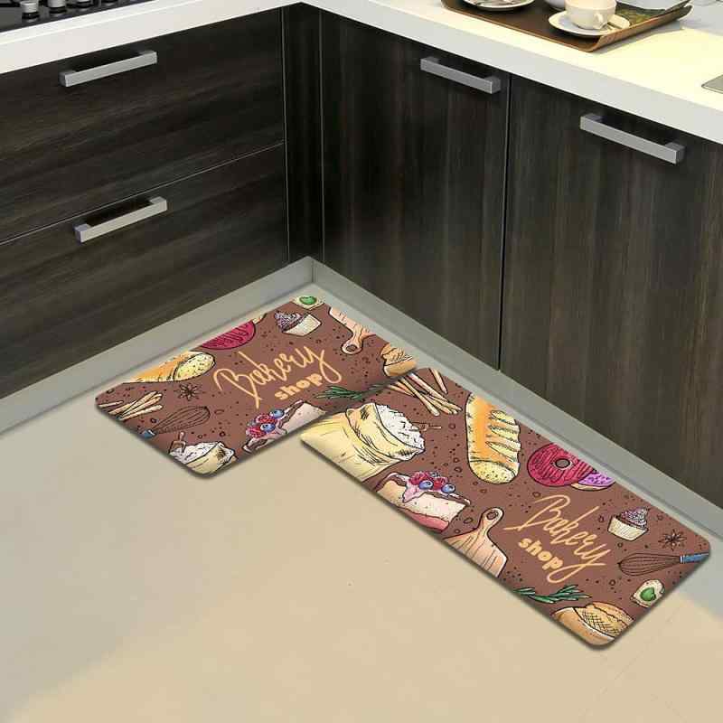 キッチンマット UVプリント 滑り止め加工 PVC発泡素材 フロアマット 長方形 リビング ダイニング 玄関 廊下 寝室 柄入り 傷防止 汚れ防止