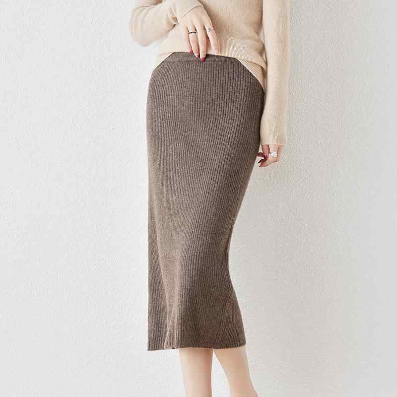 スカート レディース ウール ニット 厚手 着痩せ タイト ミモレ丈 無地 上品 エレガント 着回し 通勤 オフィス 秋冬 ストレッチ