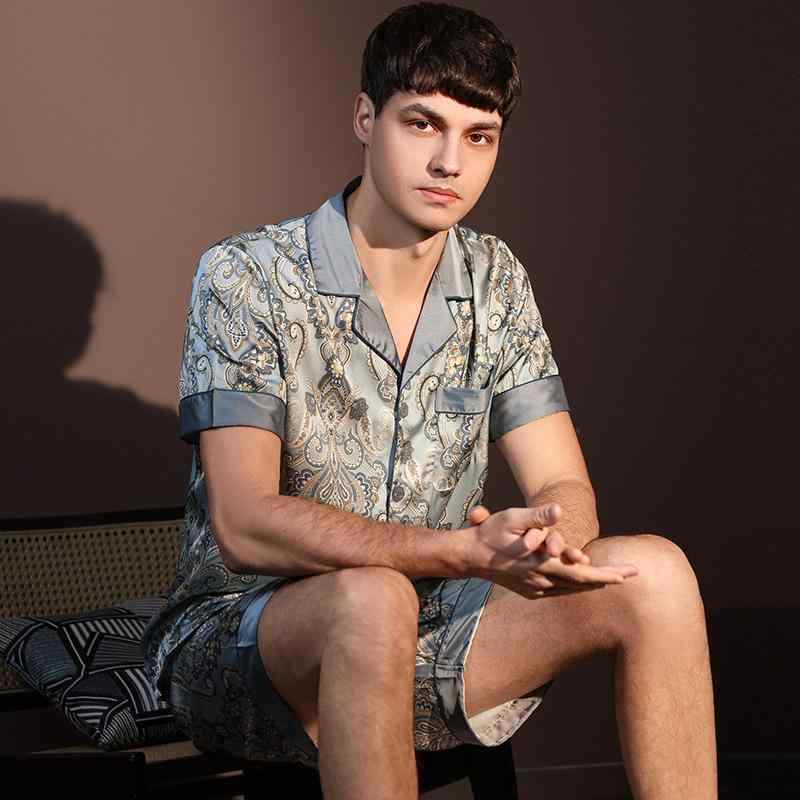 パジャマ メンズ 夏用 接触冷感 半袖 ショートパンツ 再生繊維 ルームウェア 大きいサイズ 薄手 通気性 吸汗速乾 ゆったり 部屋着 ワンマイルウェア