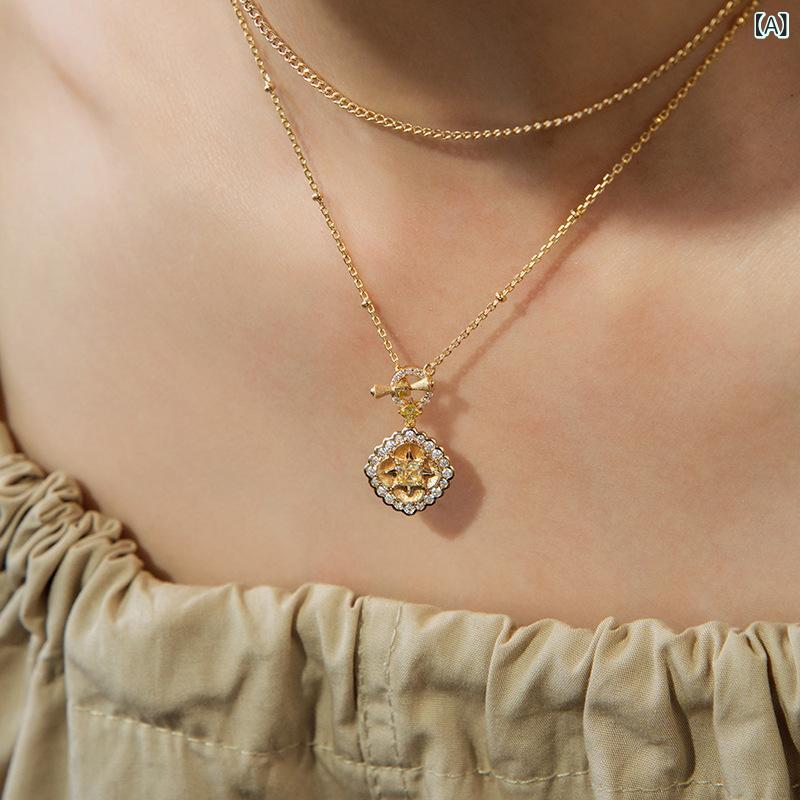 ネックレス レディース シルバー925 電気メッキ加工 ペンダント 八芒星 キラキラ 上品 ジュエリー アクセサリー｜セキュアデポ