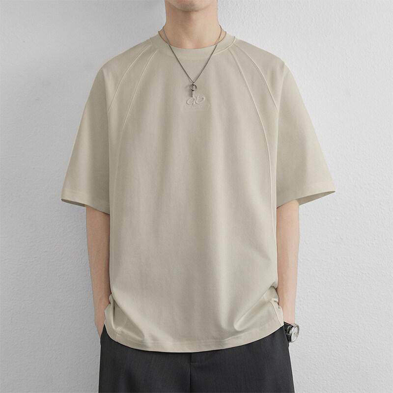Tシャツ メンズ ノーアイロン 春夏 無地 カジュアル クルーネック 半袖 スリムフィット 綿混 スポーツ 普段着 部屋着 大きいサイズ 白 黒 ベージュ カーキ プルオーバー