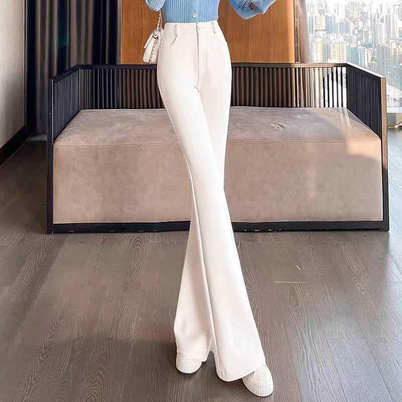 パンツ レディース 着痩せ効果 ドレープ感 ストレッチ ハイウエスト 美脚 ロング丈 カジュアル オフィス きれいめ 着回し抜群 スタイルアップ 春夏秋冬 アプリコットカラー