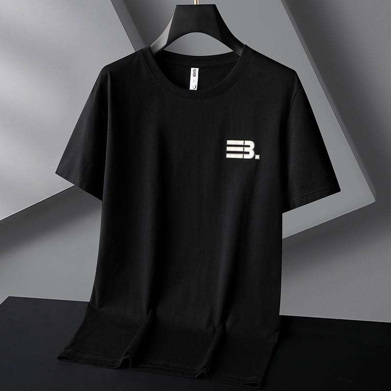 Tシャツ メンズ 抗菌 薄手 大きいサイズ ビッグサイズ ゆったり 半袖 プリント コットン 綿 丸首 クルーネック 夏用 スポーツ カジュアル 普段着 おしゃれ トレンド