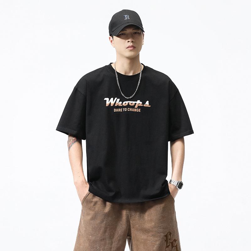 Tシャツ メンズ 男性 大きいサイズ ビッグサイズ ゆったり ルーズフィット 薄手 伸縮性抜群 印花 プリント クルーネック 丸首 半袖 コットンブレンド 部屋着 デイリー カジュアル スポーツ 春夏