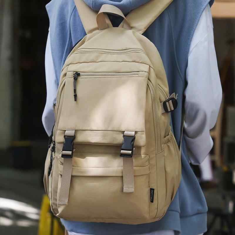 リュック ユニセックス 男女兼用 大容量 多収納 通気性 16インチPC対応 エアクッションショルダー 旅行 学生 通勤 通学 普段使い ダーク系 カジュアル ワークテイスト ナイロン デイパック
