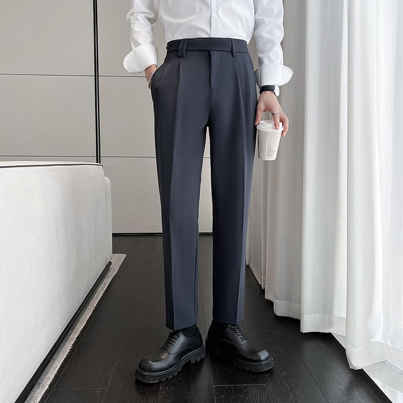 スラックス メンズ 形態安定 ウォッシャブル ハイウエスト ストレート リラックス 英国風 リネンブレンド コーデュロイ ビジネスカジュアル 通勤 オフィス 普段使い スリムフィット 着回し 秋冬