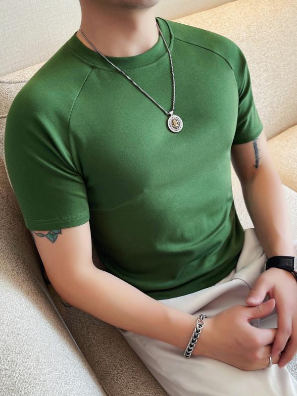Tシャツ メンズ 春夏 クルーネック 半袖 インナー ストレッチ スリムフィット 無地 綿混 肌触り快適 大人カジュアル 普段着 部屋着
