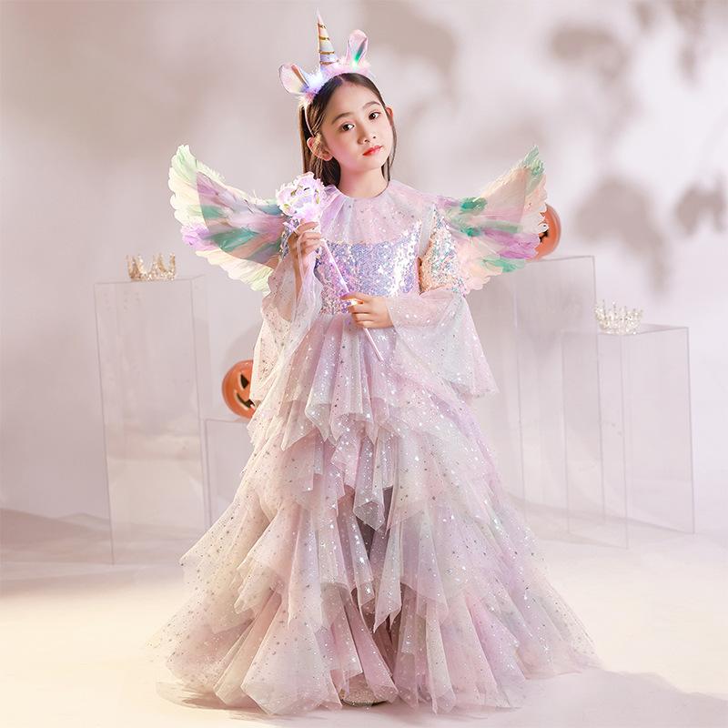 御召しもの キッズ うしろ帯 ハロウィン スパンコール エンジェル 御姫様 御姫様御召しもの フォーマル 告げ知らせる会 一こま でき事 文字記号 コスプレ 御召しもの