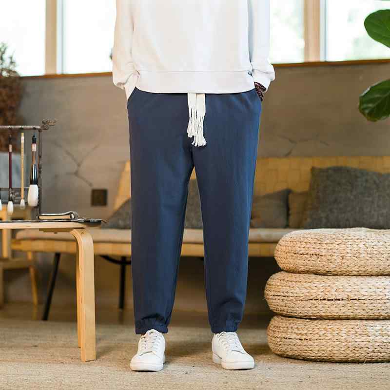 カジュアルパンツ メンズ 男性用 春夏 中国風 無地 ゆったり 大きいサイズ 幅広ウエスト テーパード ジョガーパンツ 綿麻 通気性 吸汗速乾 シワになりにくい 伸縮性なし 4,101円