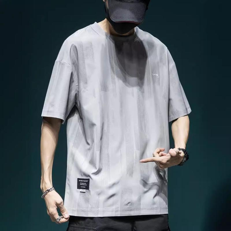 Tシャツ メンズ 接触冷感 速乾 抗菌 半袖 薄手 ゆったり 大きいサイズ ビッグサイズ クルーネック 夏 カジュアル 普段着 部屋着 ベーシック コットン