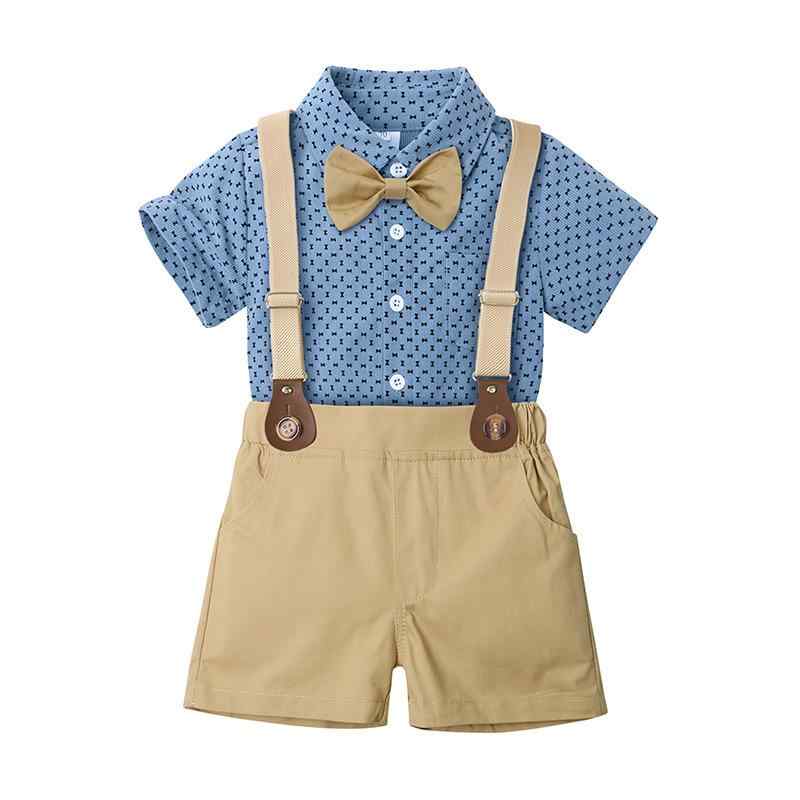 キッズ 男の子 英国風 フォーマルセットアップ 半袖シャツ サロペット ショートパンツ 夏用 薄手 綿混 肌触り良い 幼稚園 発表会 卒園式 入園式 結婚式 七五三 イベント 司会 舞台衣装 4,167円