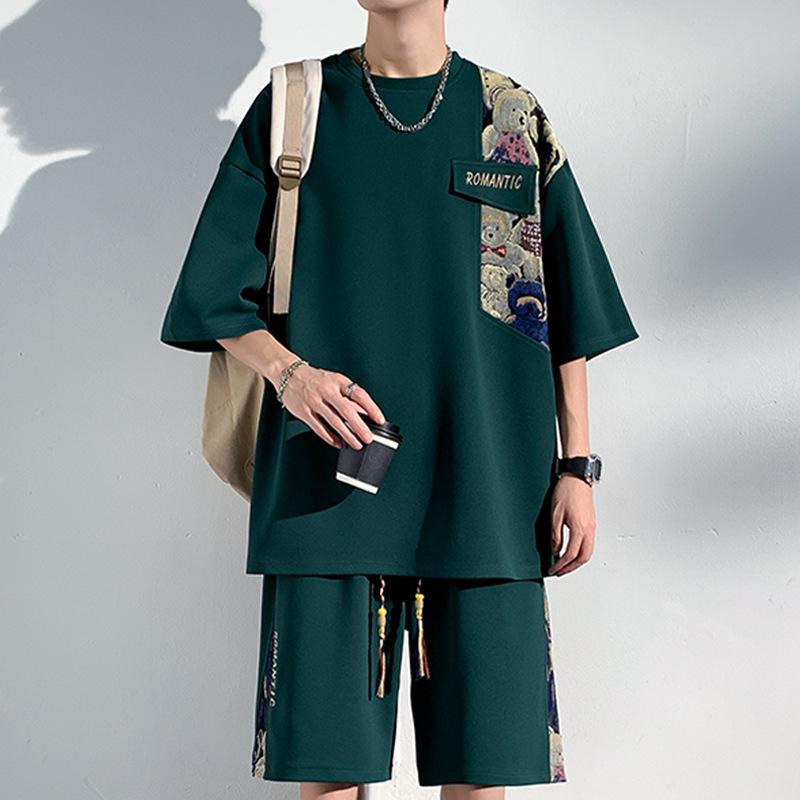 メンズ カジュアル セットアップ ワッフル素材 大きいサイズ ゆったり 半袖Tシャツ ショートパンツ 春夏 スポーツ 部屋着 普段着