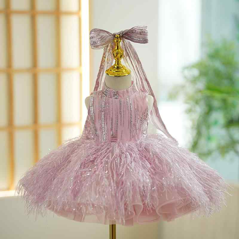 キッズドレス 女の子 ピアノ発表会 演奏会 ウェディング 結婚式 フラワーガール 誕生日 フォーマル プリンセス パニエ ボリューム 高級感 ピンク
