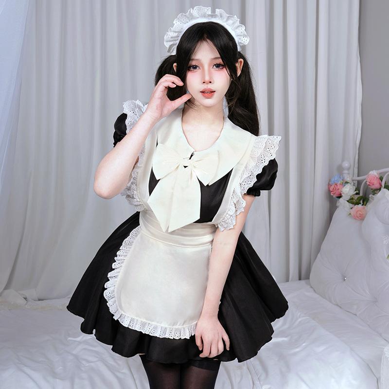 メイド服 レディース ロリータ ロリィタ コスプレ衣装 かわいい 日系 レトロ クラシック フリル リボン 甘め 清楚 ワンピース ドレス ショート丈 ロング丈 普段使い 外出 イベント パーティー ポリエステル 春夏 セットアップ