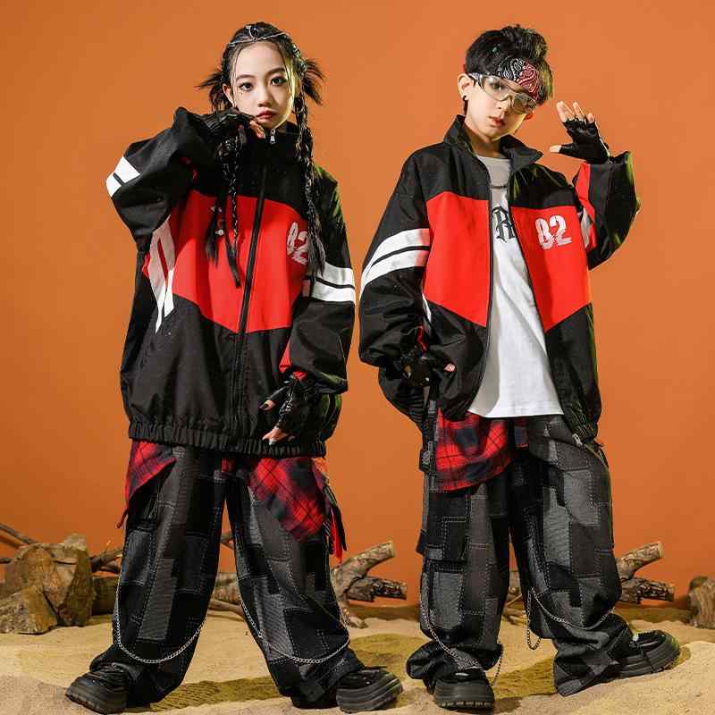 ダンス衣装 キッズ ジュニア 男の子 女の子 ヒップホップ ストリート ジャケット デニムパンツ セットアップ 発表会 ステージ衣装 綿混 かっこいい
