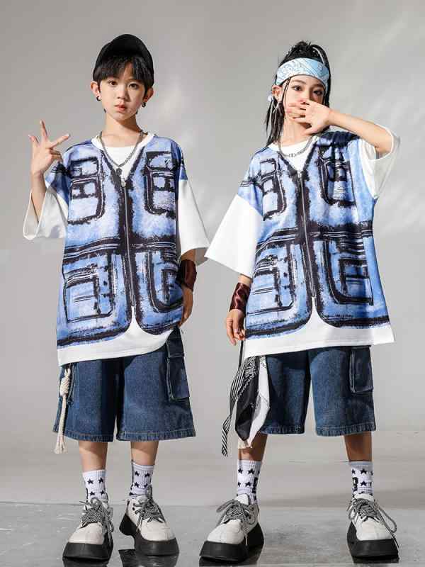 セットアップ キッズ 男の子 女の子 男女兼用 ストリートダンス ヒップホップ 発表会 衣装 イベント 練習着 ステージ ダンスウェア クール かっこいい 綿素材 夏物 花柄シャツ ショートパンツ 4,816円